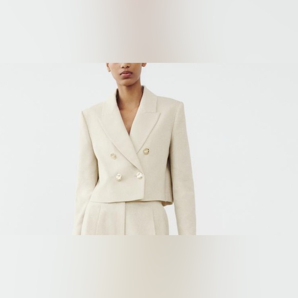 Nwt- Zara- Cropped Blazer-Small - Picture 1 of 7